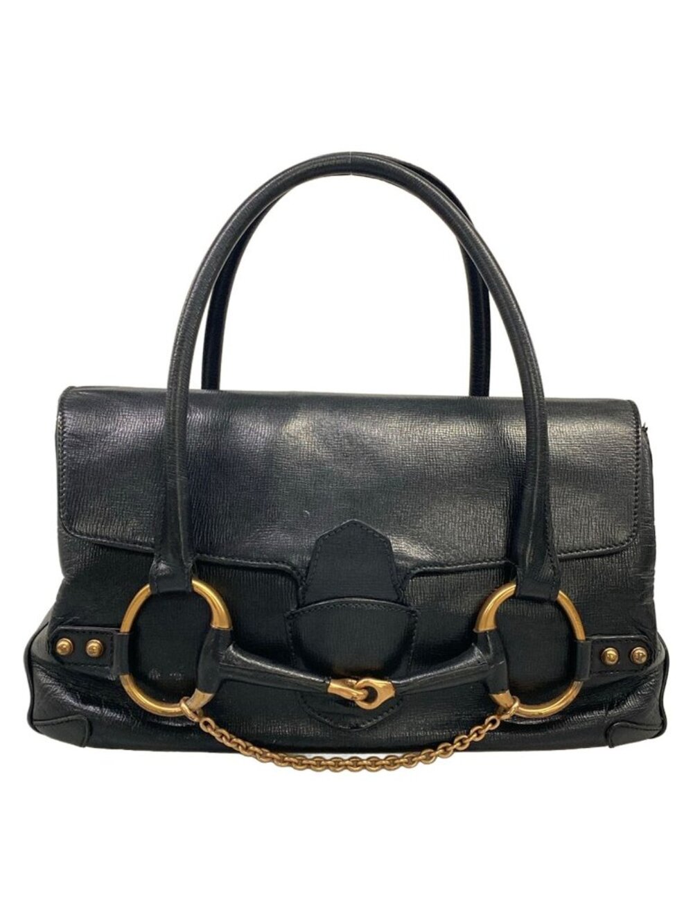 Gucci Handbag Horsebit Black Leather